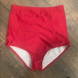 Medium Red High Waisted Swim Bottoms
